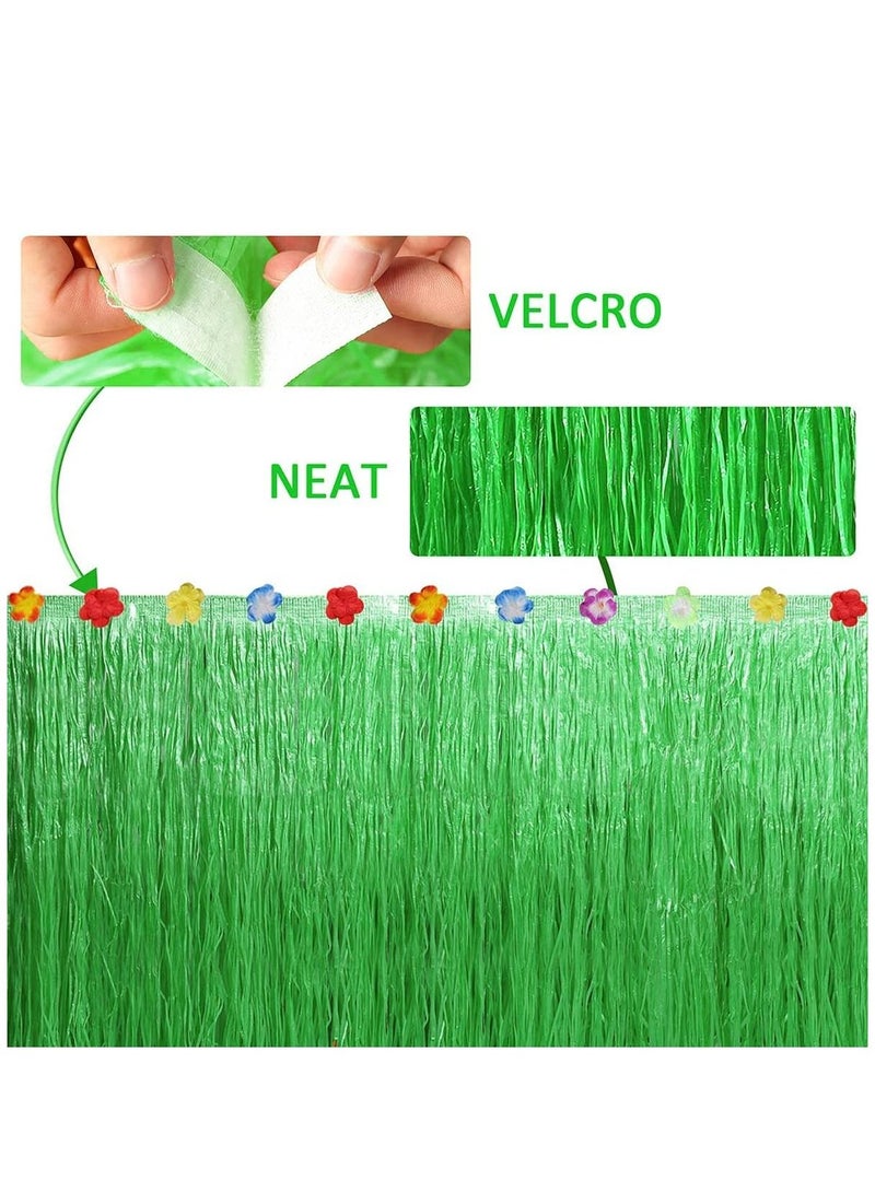 Hawaiian Tropical Party Decorations 79 Pcs Luau Grass Table Skirt Set Hawaiian Party Accessories Jungle Beach Summer Party Decors for Birthdays Wedding Kids Party  - Image 4