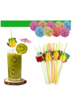 Generic Hawaiian Tropical Party Decorations 79 Pcs Luau Grass Table Skirt Set Hawaiian Party Accessories Jungle Beach Summer Party Decors for Birthdays Wedding Kids Party  - Image 3
