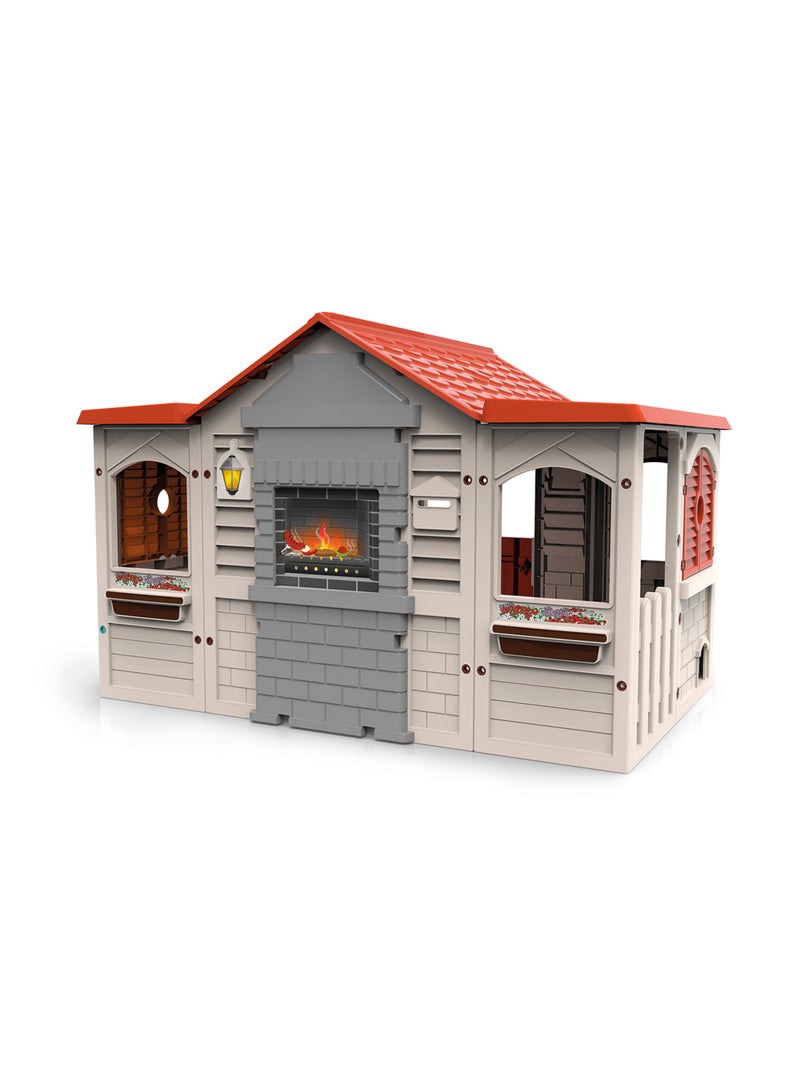 Chicos Le Chalet Playhouse | Kids Indoor & Outdoor Playhouse | Rustic Cottage Design with Doors & Windows | Durable Plastic Pretend Play House | Age 2+ - Image 2