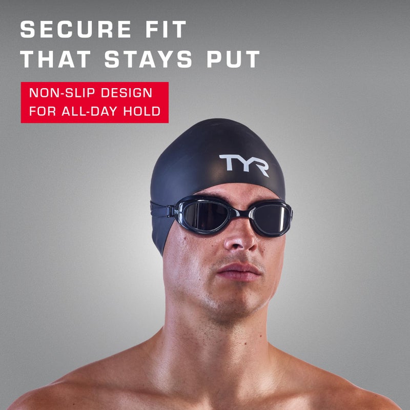 TYR Unisex Adult All-season Swim-caps, Navy - Image 5