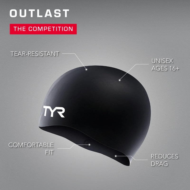 TYR Unisex Adult All-season Swim-caps, Navy - Image 4