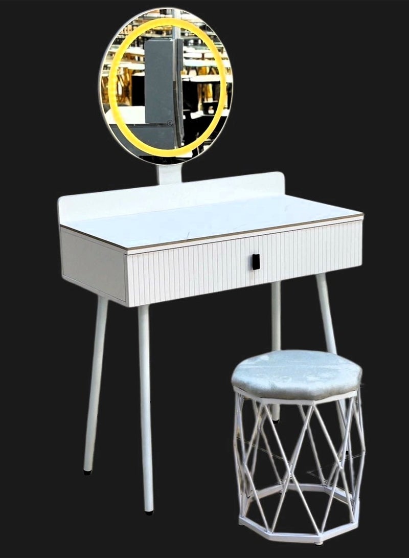 Living Modern Dressing Table With Mirror And Chair