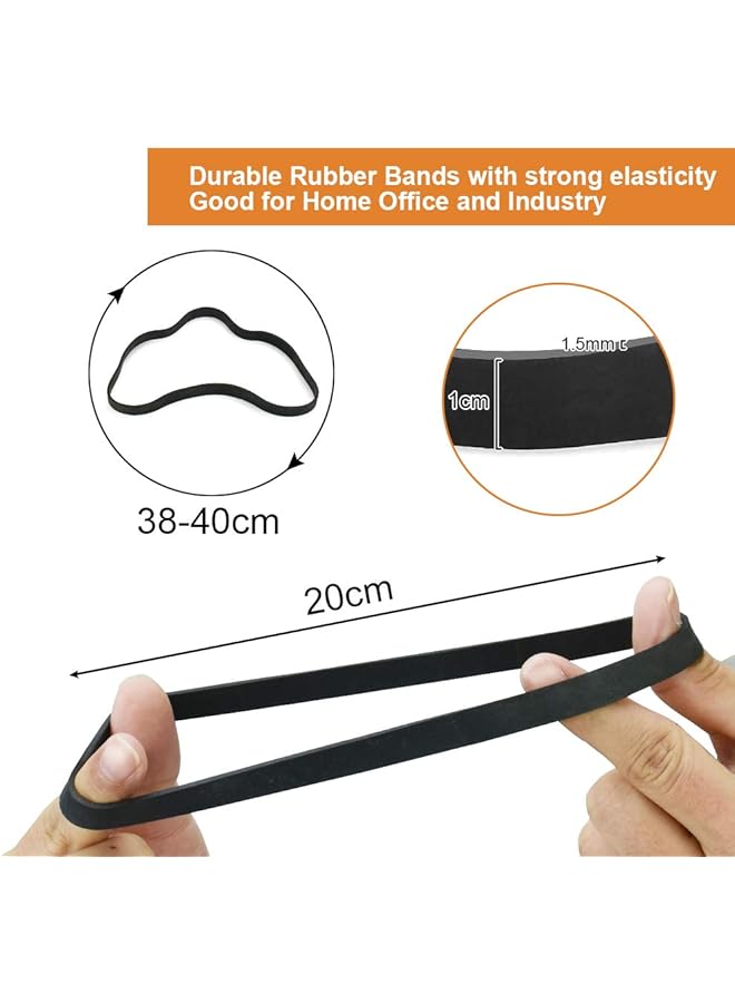 إيروريكس أشرطة مطاطية 35 قطعة كبيرة وسميكة من أشرطة المطاط المرنة شديدة التحمل لصناديق القمامة، أشرطة لف عريضة قوية ومتينة للاستخدام الصناعي والمنزلي والمكتب والمدرسة ومجلدات الملفات وصناديق القمامة باللون الأسود - Image 2