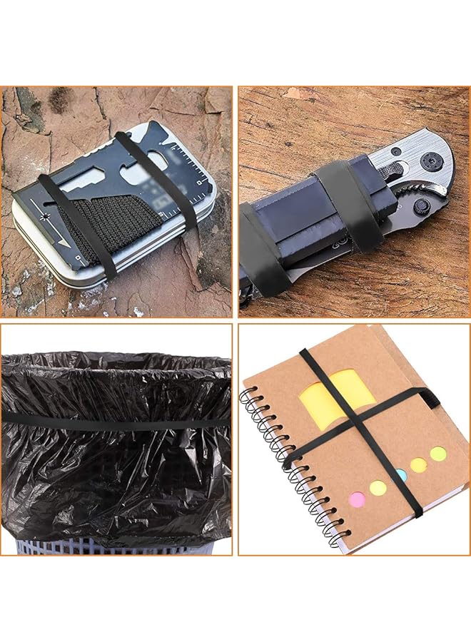 إيروريكس أشرطة مطاطية 35 قطعة كبيرة وسميكة من أشرطة المطاط المرنة شديدة التحمل لصناديق القمامة، أشرطة لف عريضة قوية ومتينة للاستخدام الصناعي والمنزلي والمكتب والمدرسة ومجلدات الملفات وصناديق القمامة باللون الأسود - Image 4