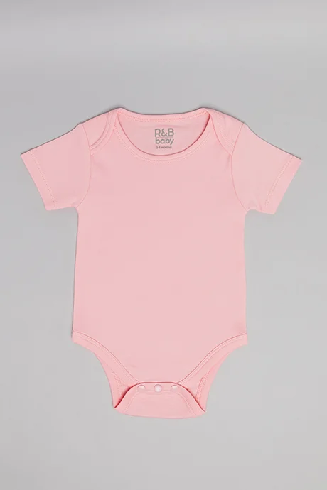 أر أند بي 3 Pack Solid Bodysuits with Short Sleeves