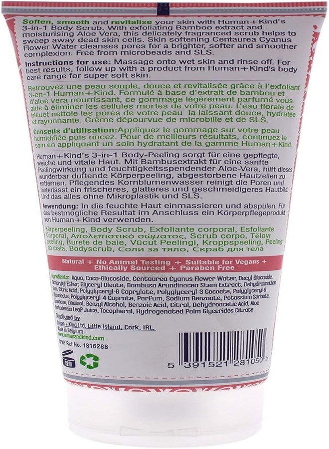human kind Human+Kind Body Scrub - Exfoliating, Hydrating Body Polish that Scrubs Away Dead Skin Cells - Clarifying Treatment for Soft, Smooth Skin with Bamboo Extract Beads - Vegan and Cruelty Free - 6.76 oz - Image 3