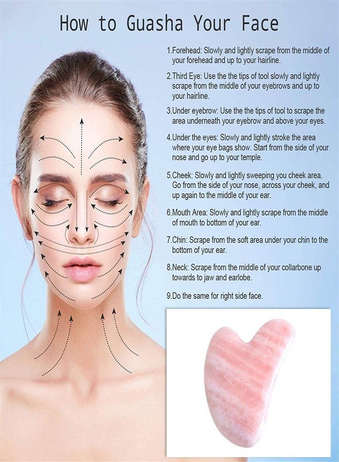 Getmecraft Rose Quartz Gua Sha Tool WITH FREE SILICON FACE MASK BRUSH - Asian Beauty Secret, for Facial Microcirculation/Removes Toxins/Prevents Wrinkles/Boost Radiance of Complexion - Image 3