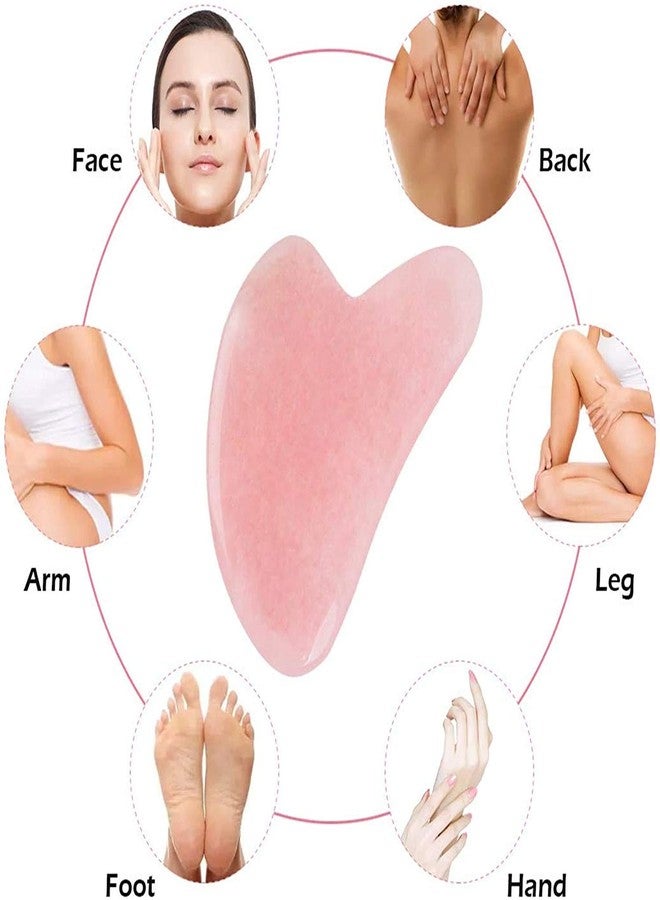 Getmecraft Rose Quartz Gua Sha Tool WITH FREE SILICON FACE MASK BRUSH - Asian Beauty Secret, for Facial Microcirculation/Removes Toxins/Prevents Wrinkles/Boost Radiance of Complexion - Image 4