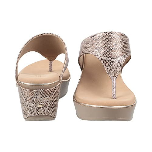 Metro Women's Beige Comfy Fashiona Wedge Heel Sandals UK/4 EU/37 (34-61) - Image 5