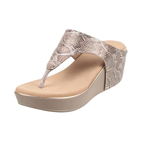 Metro Women's Beige Comfy Fashiona Wedge Heel Sandals UK/4 EU/37 (34-61) - Image 1