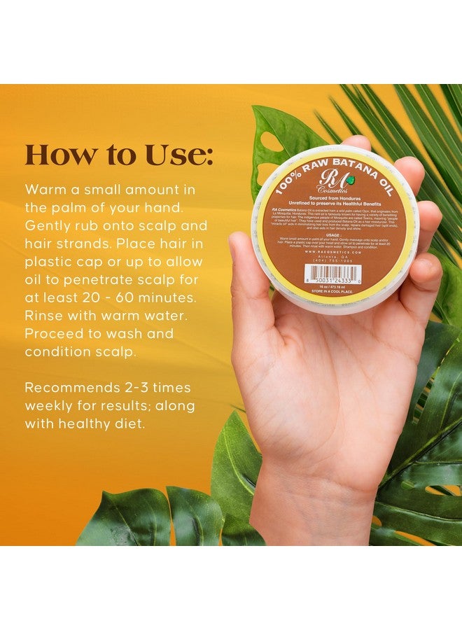 را كوزماتكس زيت شعر RA Cosmetics، باتانا طبيعي 100% غير مكرر لشعر صحي، 16 أونصة، مرطب مغذي لإصلاح الشعر التالف، بلسم مقوي ومغذي للشعر - Image 4
