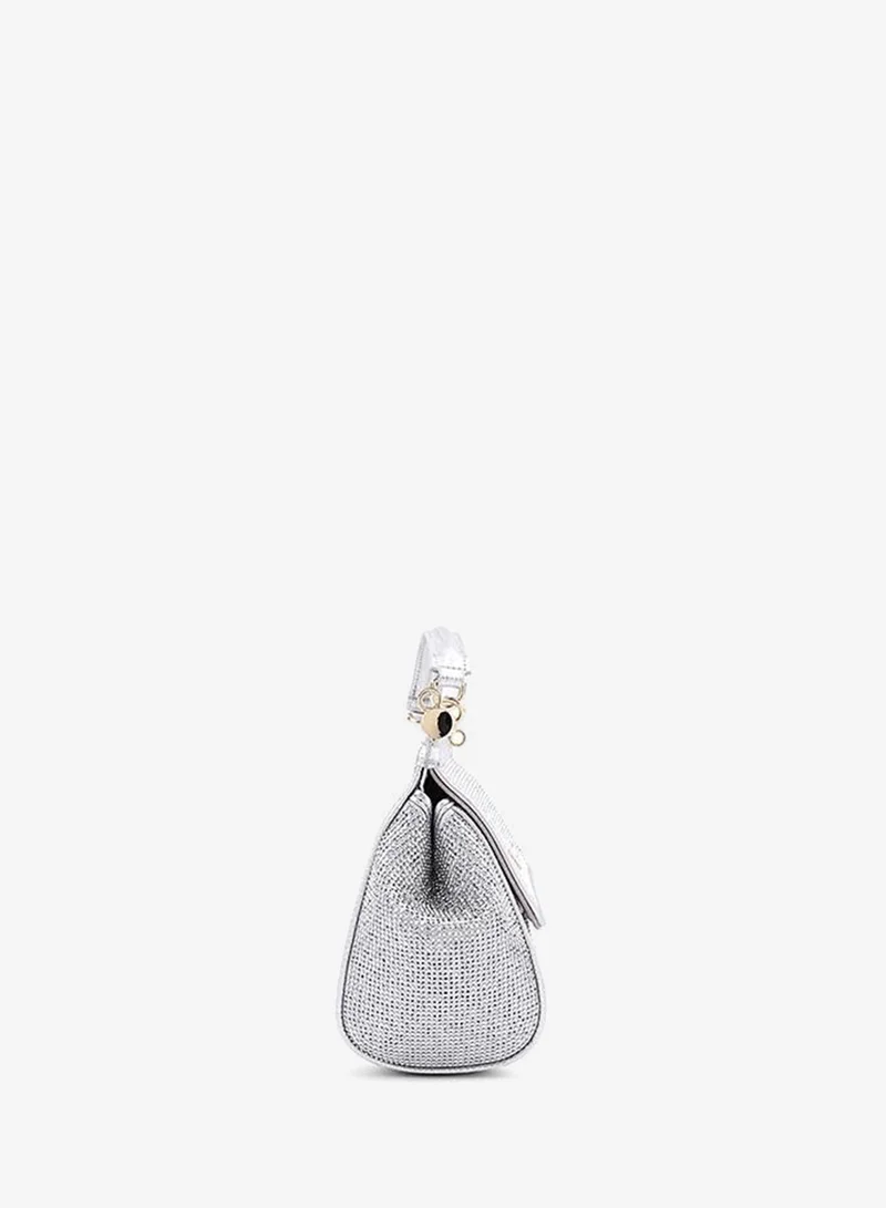 Cuple Silver Cuple Textured Zip Shoulder Bag for Women | Best Price UAE