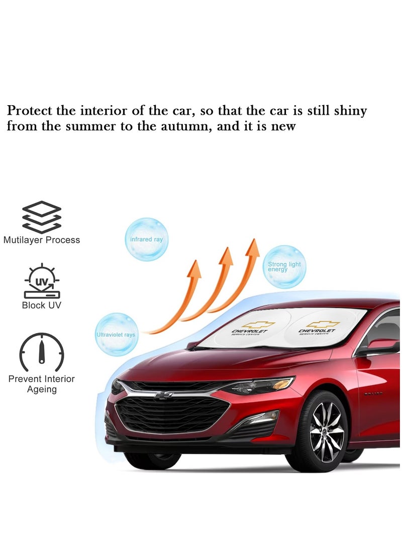 شيفروليه حماية فائقة وواقي شمسي للزجاج الأمامي للسيارة من شيفروليه يحافظ على سيارتك باردة ويحميها من الأشعة فوق البنفسجية الضارة - Image 4