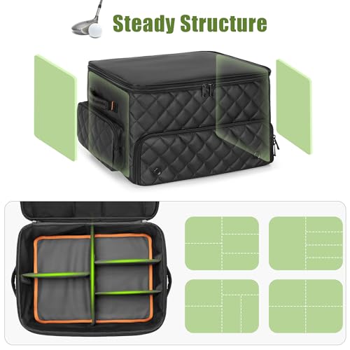 PGmoon 2 Layer Golf Trunk Organizer, Golf Car Storage Organizer with Individual Ventilated Compartment for 2 Pairs Shoes, Golf Car Locker for Balls, Clothes, Tees, Gloves, Accessories - Image 4