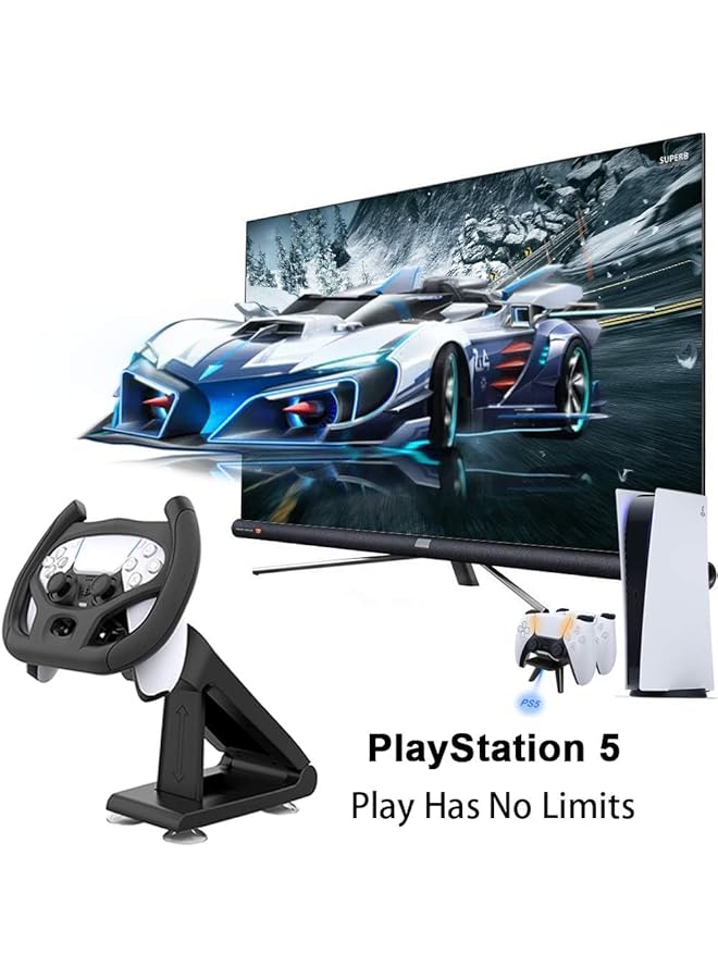 NALACAL Ps5 Gaming Racing Wheel Meagadream Steering Wheel With4 Table Suction Cup For Sony Playstation 5 Dualsense Controller (Controller Not Included)  - Image 4