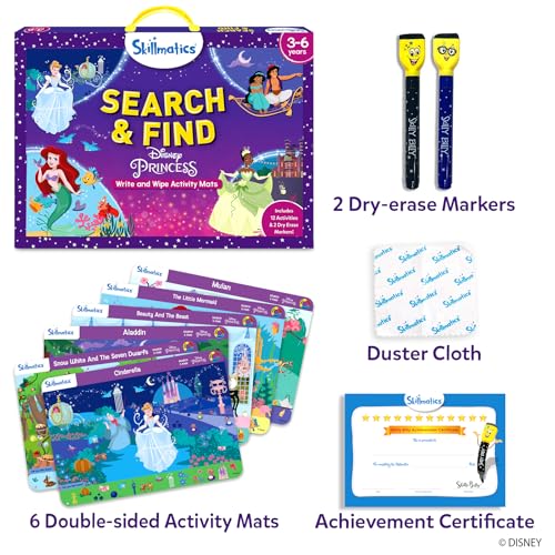 Skillmatics Search and Find Disney Princess Educational Game Reusable Preschool Learning Activity Perfect for Toddlers Kids ScreenFree Fun Art Crafts Gifts for Boys Girls Ages 3 4 5 6 - Image 3