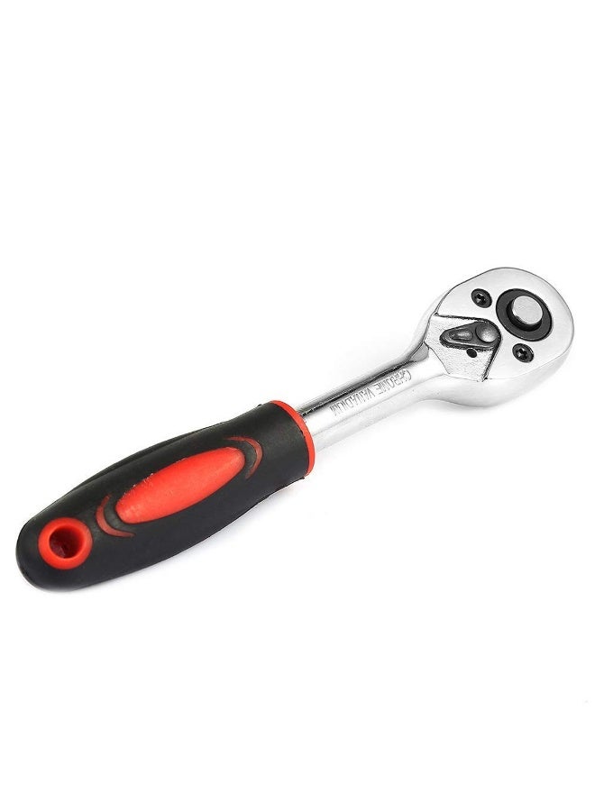 H-0017 I-M 27Pcs 1/4 inch Drive Ratchet Socket and Bit Set - Premium Chrome Vanadium CR-V Steel Multi-Purpose Hand Tool Kit for Home and Auto Repair - Metric 4mm-14mm Sockets, Phillips, Flat, Torx, Hex Bits. - Image 3