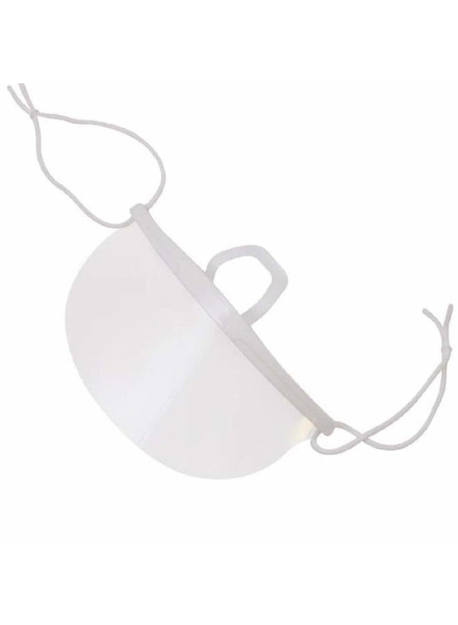 Reusable Plastic Clear Mask 10PCS Professional Transparent Sanitary Cover Anti-Fog Face Shield Nose Mouth Cover Open Face Guard for Restaurants, Food Truck, Hotels, Mall, Beauty salons, Barber Shops