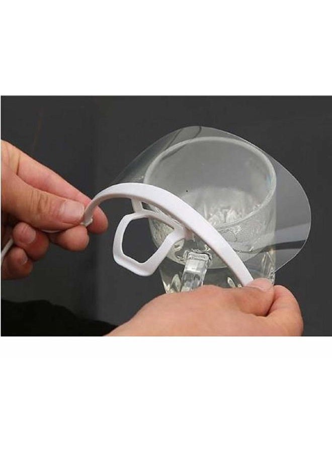 Reusable Plastic Clear Mask 10PCS Professional Transparent Sanitary Cover Anti-Fog Face Shield Nose Mouth Cover Open Face Guard for Restaurants, Food Truck, Hotels, Mall, Beauty salons, Barber Shops