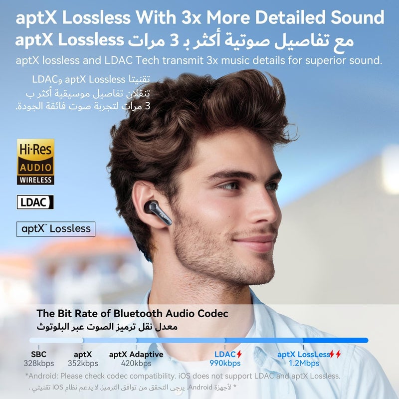 إيرفن EarFun Air Pro 4 سماعات لاسلكية مع إلغاء الضوضاء التكيفي الهجين، بلوتوث، جائزة VGP Goal 2024، صوت كوالكوم سنابدراجون، aptX™ بدون فقدان، 6 ميكروفونات مع AI CVC للمكالمات، صوت عالي الدقة LDAC، وقت تشغيل 52 ساعة، بلوتوث 5.4 - Image 4