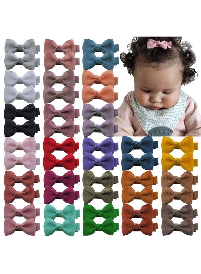 Baily Baby Hair Clips Tiny Bow Alligator For Toddler Girls Fine Pins In Fringe Bangs (Mini 2 48 Pcs Pair) - Image 2
