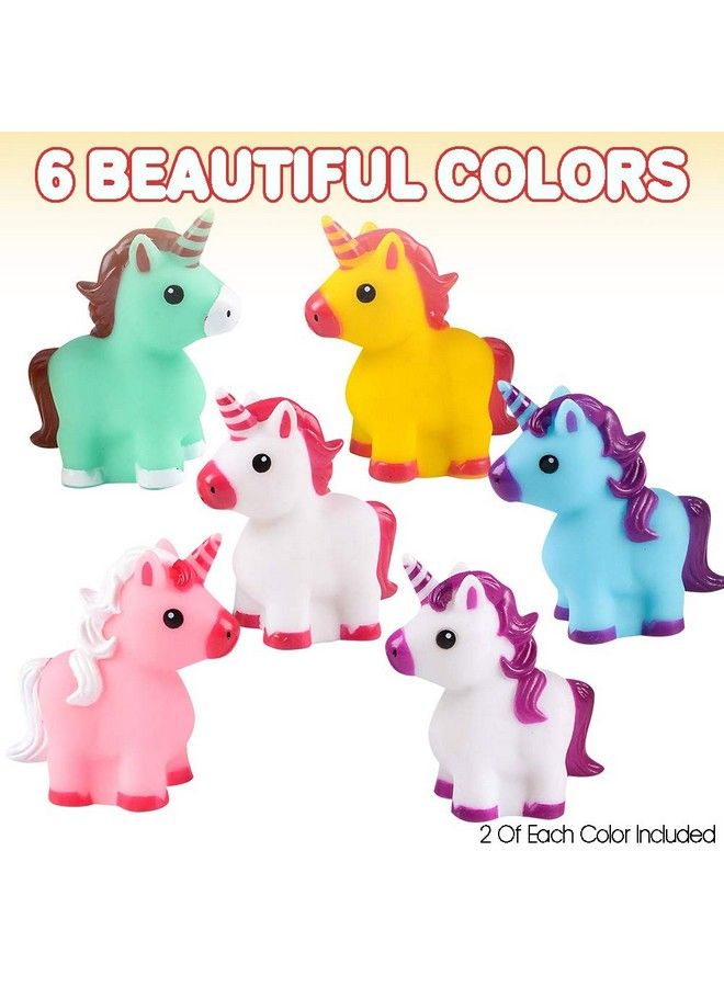ArtCreativity Unicorn Rubber Toys For Kids Pack Of 12 Unicorn Birthday Party Favors And Supplies 2 Inch Floating Bath And Pool Water Toys For Girls Cute Goodie Bag Fillers Assorted Colors - Image 5