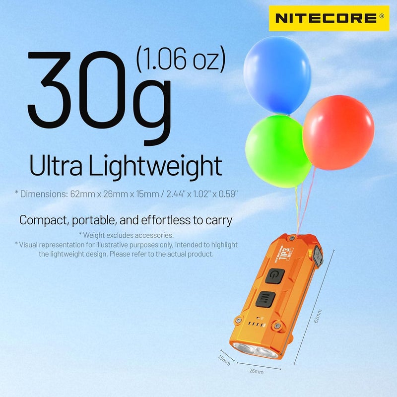 Nitecore TIP3 Multiple Color Temperatures Metallic Keychain Light - Orange - Image 5