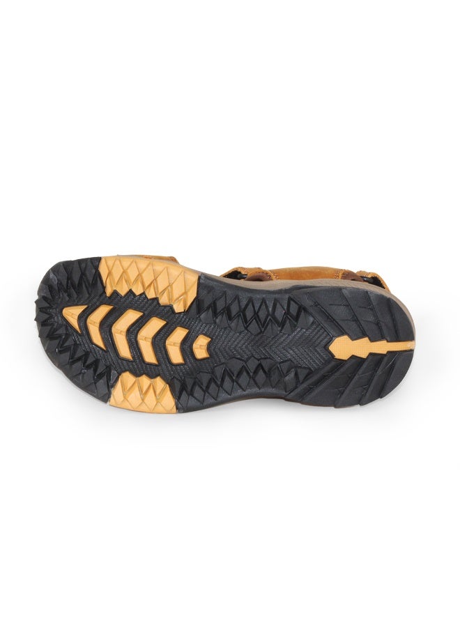 BOTELI Men's Closed Toe Genuine Leather Outdoor Sandals,
 Anti-Collision Toe Cap 3 Adjustable Velcro Straps Non-Slip Shock Absorbing Hiking Beach Sandals - Image 5