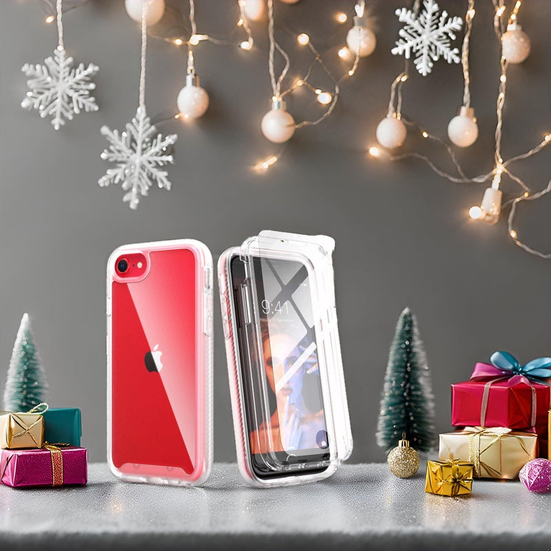 IDweel for iPhone SE 2020 Case,for iPhone 8 & 7 & SE 2022 Case(SE 3nd Gen),Full-Body Sturdy Shockproof Slim Fit Clear Cover with Screen Protector Heavy Duty Shock Resistant Hybrid Cover,Clear - Image 2