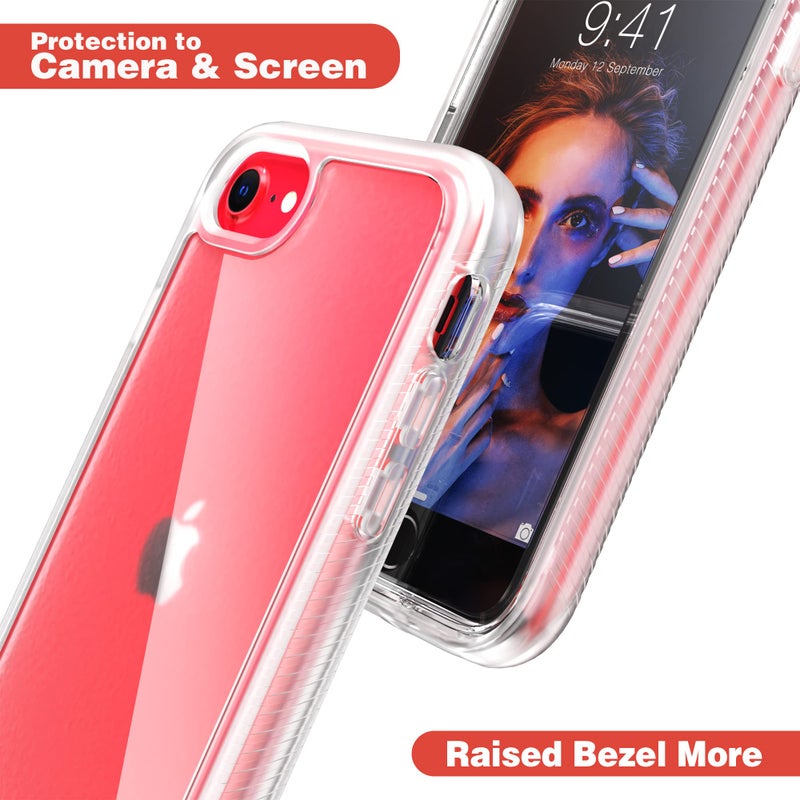 IDweel for iPhone SE 2020 Case,for iPhone 8 & 7 & SE 2022 Case(SE 3nd Gen),Full-Body Sturdy Shockproof Slim Fit Clear Cover with Screen Protector Heavy Duty Shock Resistant Hybrid Cover,Clear - Image 3