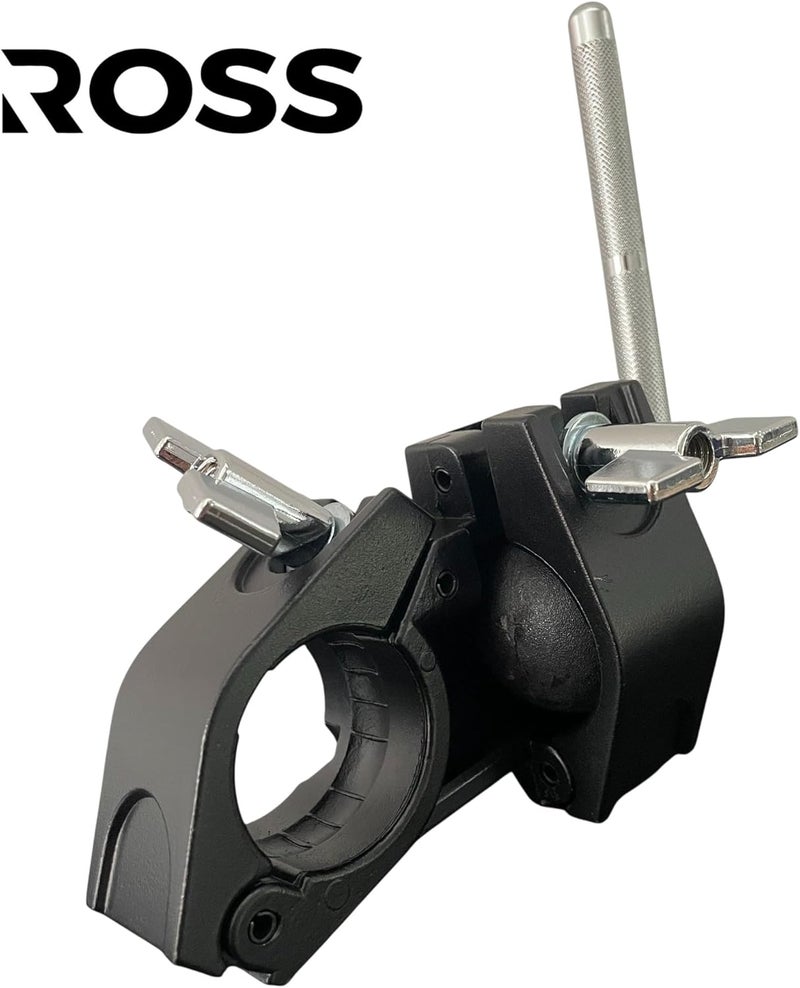 ROSS Drumheads ROSS Percussion Drum Rack Clamp 1.5″ Multi-Purpose Adjustable Cowbell & Accessory Mount with 10.5 mm Rotating L-Rod & Ball Joint – Heavy-Duty Drum Hardware for Tambourine, Jam Block, e-Drum Pad - Image 5