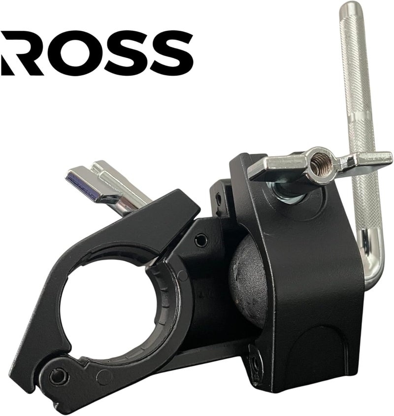 ROSS Drumheads ROSS Percussion Drum Rack Clamp 1.5″ Multi-Purpose Adjustable Cowbell & Accessory Mount with 10.5 mm Rotating L-Rod & Ball Joint – Heavy-Duty Drum Hardware for Tambourine, Jam Block, e-Drum Pad - Image 4