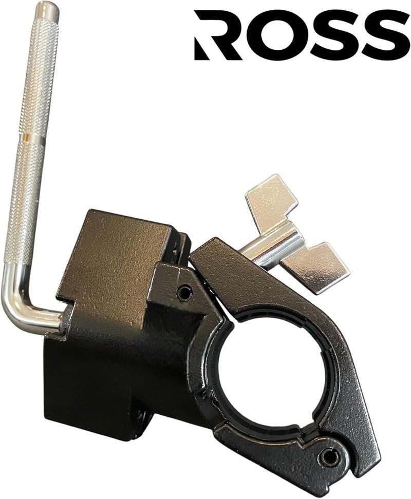 ROSS Drumheads ROSS Percussion Drum Rack Clamp 1.5″ Multi-Purpose Adjustable Cowbell & Accessory Mount with 10.5 mm Rotating L-Rod & Ball Joint – Heavy-Duty Drum Hardware for Tambourine, Jam Block, e-Drum Pad - Image 3