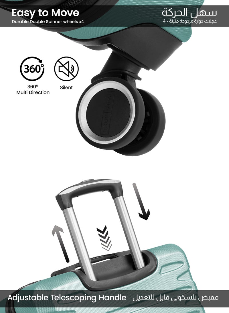 PARAJOHN حقيبة دوارة خفيفة الوزن مصنوعة من مادة ABS صلبة مع قفل مقاس 24 بوصة - Image 3