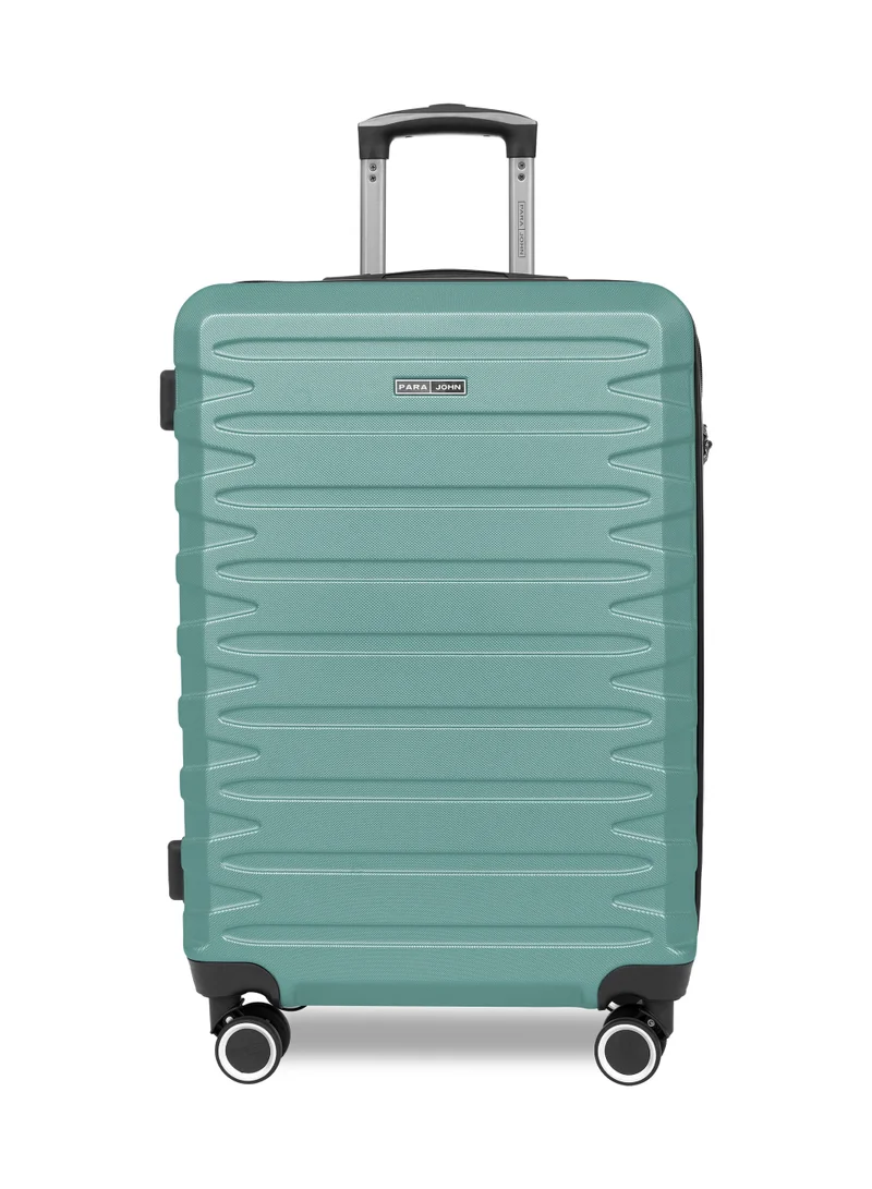 PARAJOHN AeroShield Lightweight ABS Hard Side 8 Wheels Spinner Luggage checked in Trolley Bag with Lock 24 Inch - Jungle Green