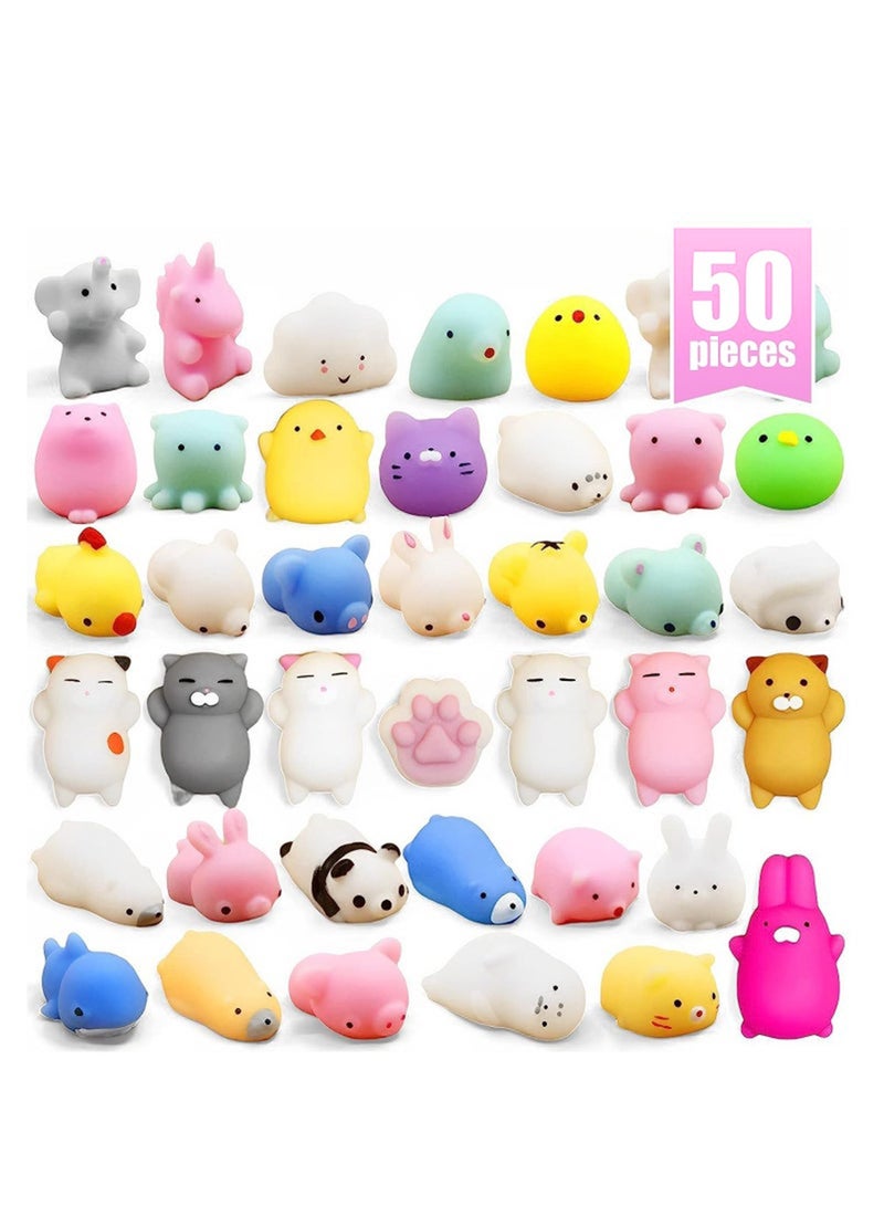 50 Pcs Squishy Toys, Kids Party Favors Mini Squishy Toy, Stress Relief Toys Squishies Bulk Toys, Classroom Prizes Birthday Party Gifts for Kids Adults - Image 1