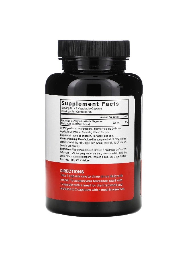 Force Factor - Force Factor, Magnesium, 500 mg, 90 Vegetable Capsules - Image 1