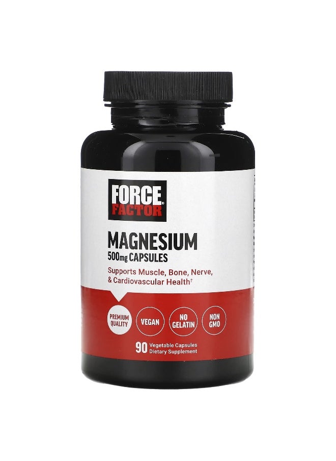 Force Factor - Force Factor, Magnesium, 500 mg, 90 Vegetable Capsules - Image 1