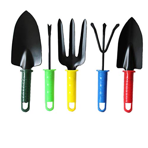 GTC 5 in 1 Home Gardening Rake Hand Weeder Straight Garden Tool Kits Set for Multicolor (SL-6007) - Image 1