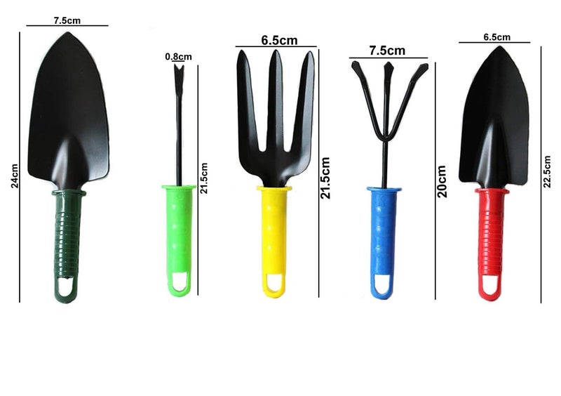 GTC 5 in 1 Home Gardening Rake Hand Weeder Straight Garden Tool Kits Set for Multicolor (SL-6007) - Image 5