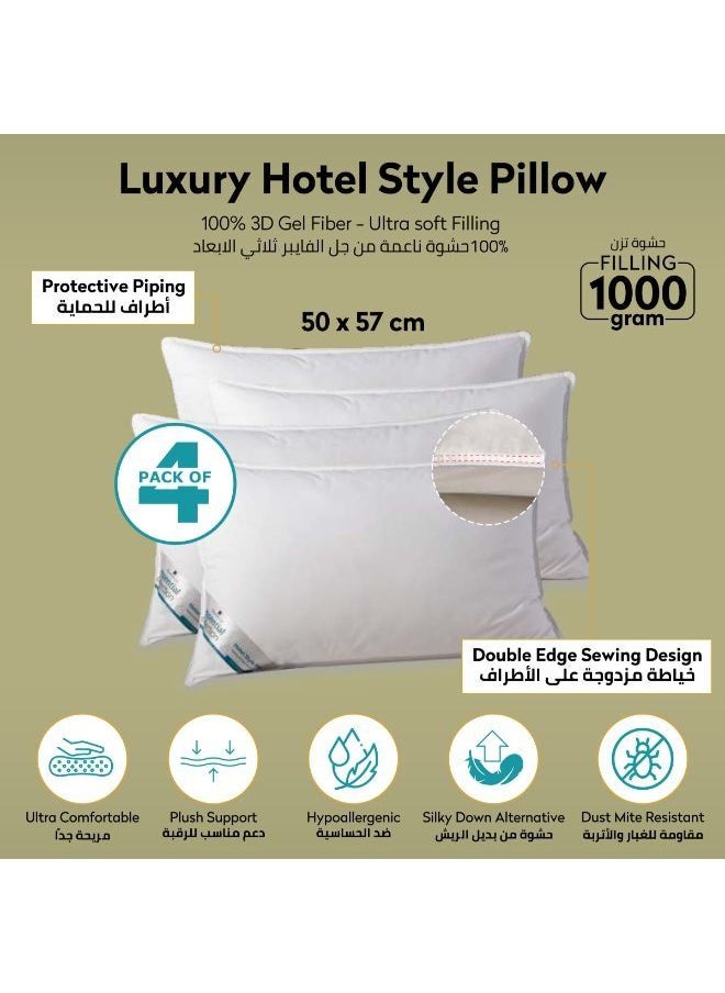 Donetella Hotel Style Super Saver Package 6 Pcs Comforter Set Cream +Mattress Topper + 4 Pillows King  - Image 5