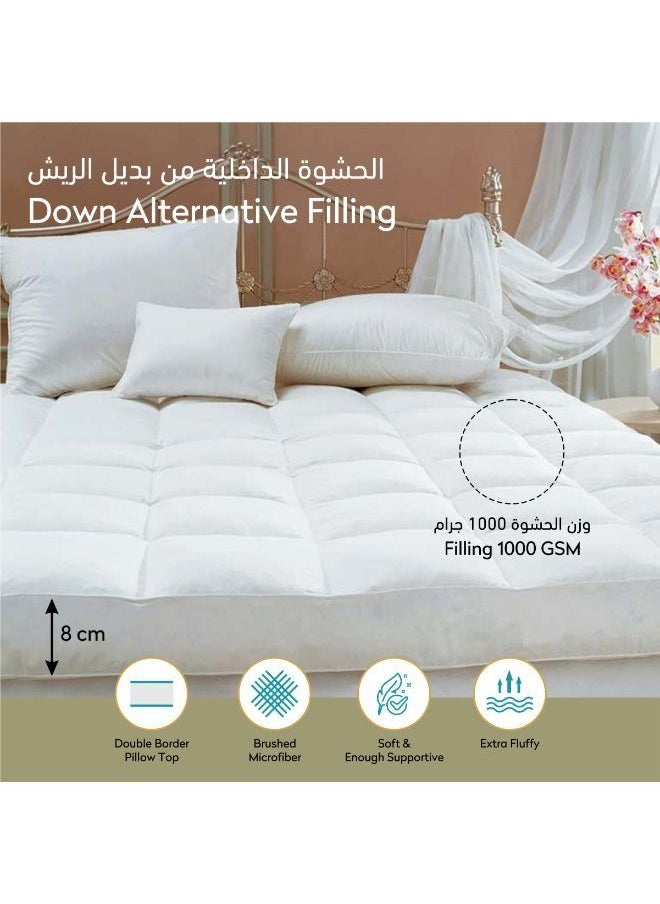 Donetella Hotel Style Super Saver Package 6 Pcs Comforter Set Cream +Mattress Topper + 4 Pillows King  - Image 4