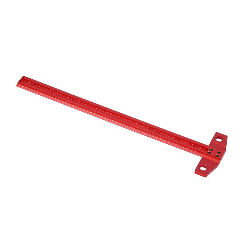 LiebeWH T Ruler T Type Square Ruler Aluminum Alloy Right Angle Scribe Marking Gauge for Woodworking Glass with 1mm Accuracy Scales Clear Red Anodized (500mm) - Image 1