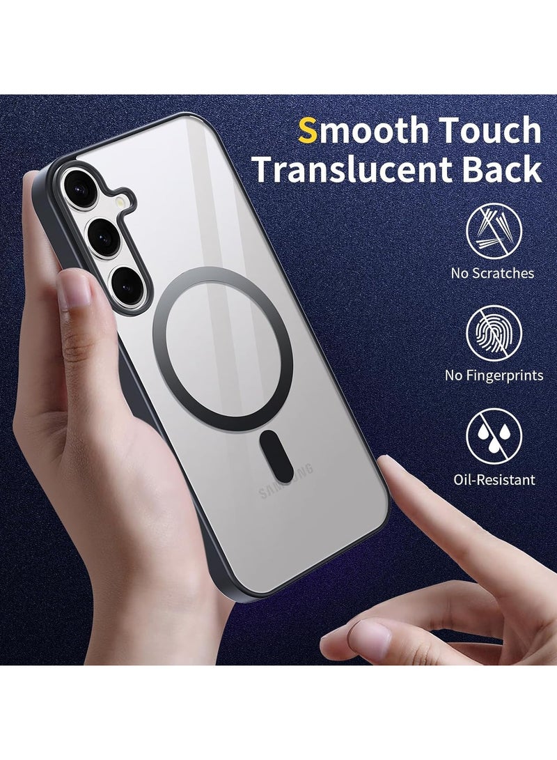 for Samsung S24 Plus Case, Compatible with MagSafe, Magnetic Back Shockproof Cover with Strong Magnet, Slim Thin Full Protection Phone Case for Galaxy S24 PLUS (Black)