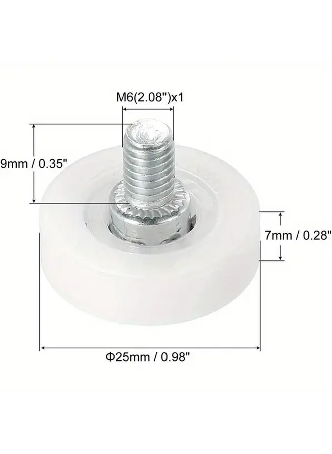 6 Sets 22mm Nylon Pulley Wheels With Screws For Office Equipment Repair - Image 5