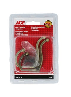 ACE 2-Piece Coat and Hat Hook Antique Brass 6 cm 5602552 