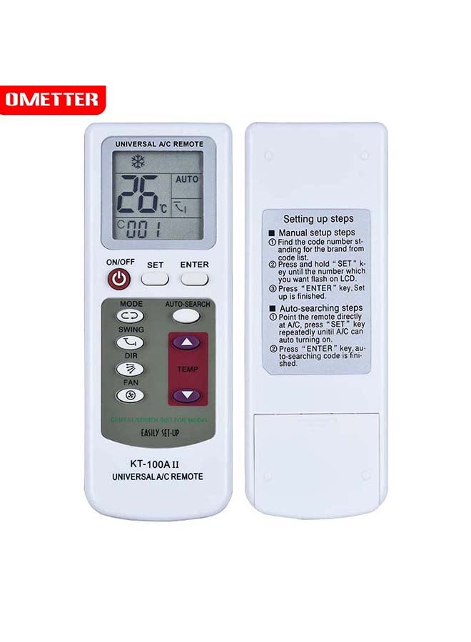 Universal Air Conditioner Remote Control KT-100AII Off White - Image 2