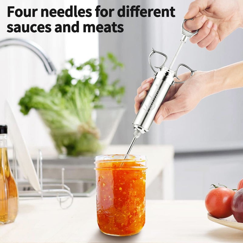 Kendane Meat Injector Syringe 2-oz Marinade Flavor Barrel 304 Stainless Steel with 3 Marinade Needles for BBQ Grill Smoker, Turkey, Fish, Brisket, Paper Silicone Brush and Instruction Included by Kendane - Image 5