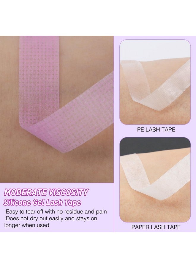 ميريتون شريط الرموش لتمديد الرموش - شريط رموش جل السيليكون شريط تمديد الرموش للبشرة الحساسة إزالة بدون ألم لوازم تمديد الرموش الدقيقة القابلة للتنفس (1 بوصة × 4 ياردة، 5 لفات أرجوانية) - Image 3