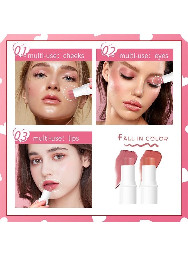 MEICOLY Makeup Sticks Set, Contour Stick,Blush Stick, Highlighter Stick,Facial Repair Bronzer 3D Wonder Shading Stick, Multi Stick Trio Cream Face Blush for Cheeks Lip Eye - Image 3